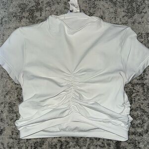 Mock neck scrunched bodycon top